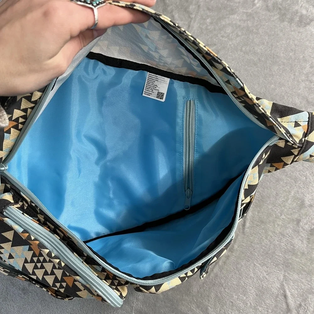 KAVU Rope Bag Sling Backpack Multicolor Geometric Canvas Women OS Daypack Travel